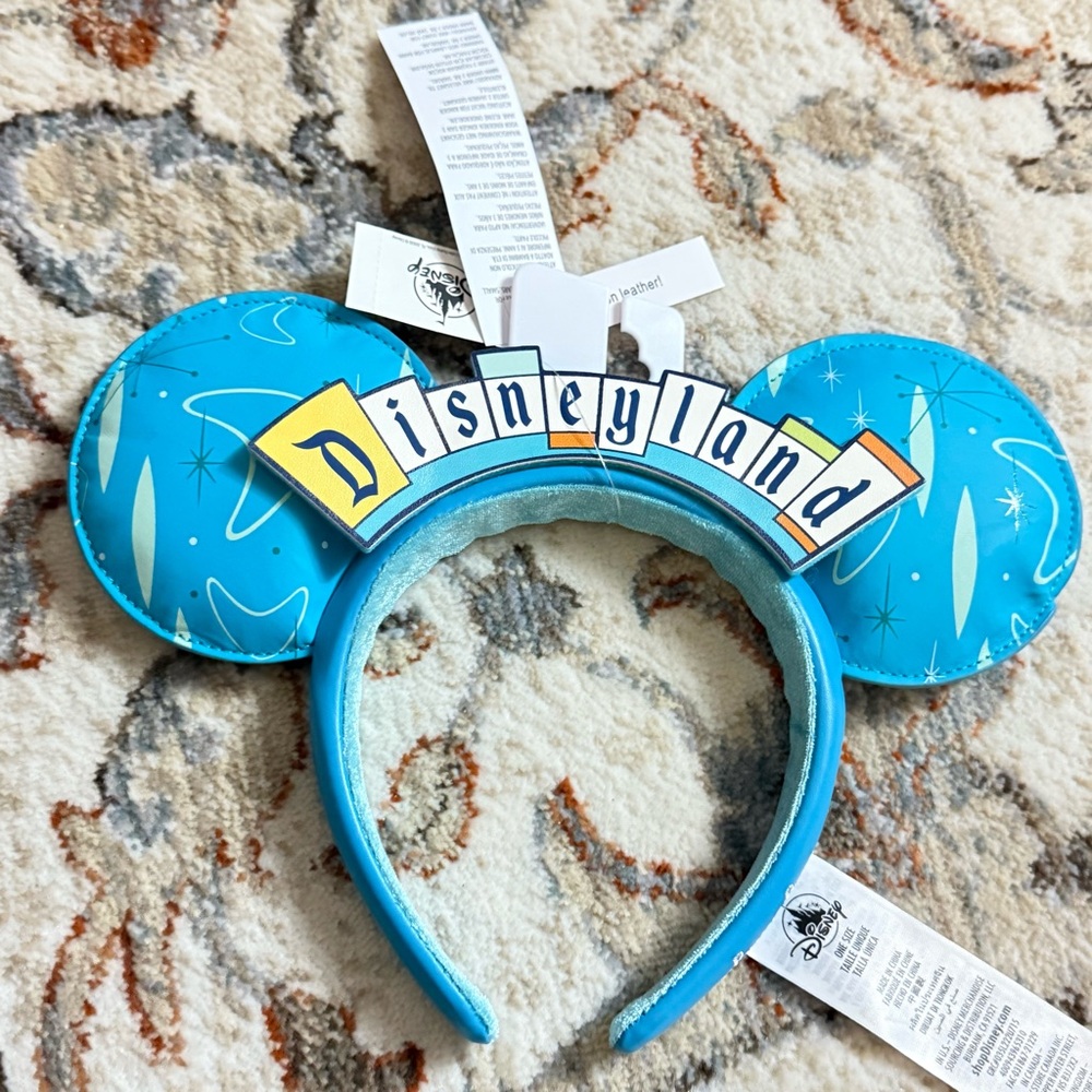 2022 Disneyland Parks Marquee Sign Mickey Minnie Mouse Ear Headband retro blue - Picture 2 of 4